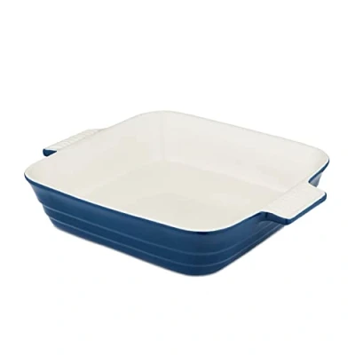 Image of Barbary &amp; Oak 26cm Ceramic Square Oven Dish Blue
