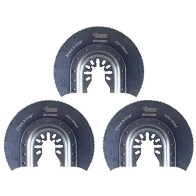 Image of 3 x 87mm SabreCut SP90F_3 Fast Fit Wood Blades Compatible with Dewalt Stanley Black and Decker Bosch Fein (Non StarLock) Makita Milwaukee Hitachi Parkside Ryobi Worx Workzone Multitool Accessories