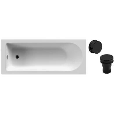 Image of Round Single Ended Bath and Black Waste 1700 x 700mm