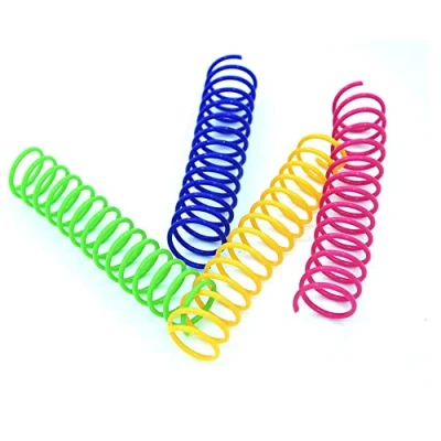 Image of 16 Pcs Cat Spring Toys Colorful Creative for Kittens BPA Free Durable Heavy Plastic Interactive to Kill Time and Keep Fit Swatting Biting Hunting Kitten Toys, Multicolour