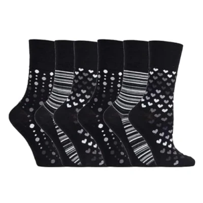 Image of Gentle Grip Sock Shop 6 Pairs Ladies Loose Soft Top Non Elastic Bamboo Socks (4 8 UK, SOLRM32)