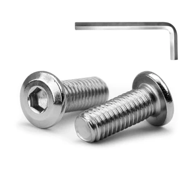 Image of MINHER M4 x 20mm 10Pcs Flat Head Hex Socket Cap Screws Bolts, Furniture 304 Stainless Steel 18 8, Full Thread (with Spanner)