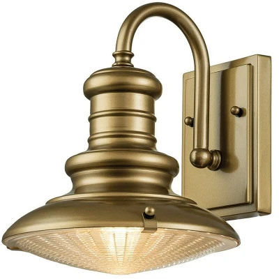 Image of Redding Station Outdoor Dome Wall Lamp, Painted Distressed Bronze IP44