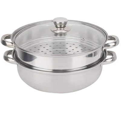 Image of Stainless Steel Steamer Pot, Cookware 27cm/11in 2 Layer Pot Cooker Double Boiler Soup Steaming