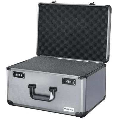 Image of HMF 14412 02 Aluminium Camera Case, Gun Case with Cubed Foam 46 x 33 26 cm