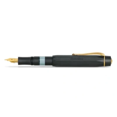 Image of Kaweco PISTON FILLER Sport Solo Black I Classic Fountain Pen with Steel Nib for Ink Bottles Transparent Window in Nostalgic Box Exclusive Aluminium 13 cm Nib: F (Fine)