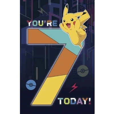 Image of Age 7 Birthday Card, Pokemon Card for Pokemon, 7th