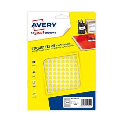 Image of Avery Box of 2940 Multi Purpose Labels 8 mm Yellow