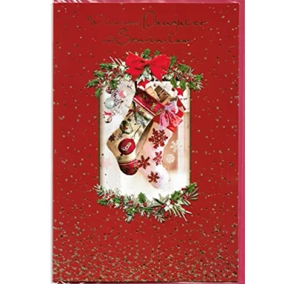 Image of Simon Elvin Christmas Card For Daughter and Son in law 23 x 15 Cm (9 6 inches) With Love Have A Wonderful Time