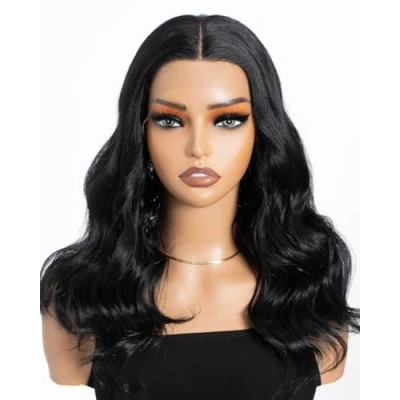 Image of Style Icon Wigs Lace Front Loose Curly 17 Inches Hair Replacement Synthetic For Women Heat Resistant Fibre (1B)