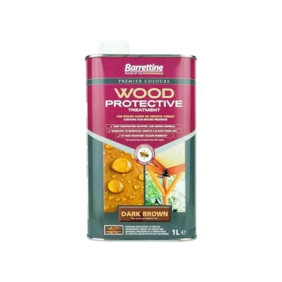 Image of Barrettine Wood Protective Treatment 1L Dark Brown