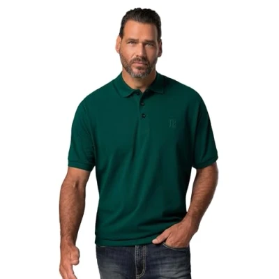 Image of JP 1880 Men&#039;s Polo Bauchfit Shirt, Green, XXXXXXXL