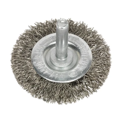 Image of Sealey Flat Wire Brush Stainless Steel 50mm with 6mm Shaft