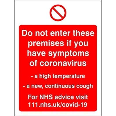 Image of SECO&quot;DO NOT Enter Premises&quot;, 150x200mm Semi Rigid Plastic Sign, Red/White