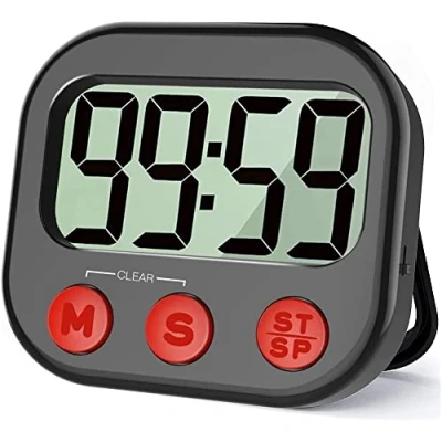 Image of Kitchen Timer, Digital Visual Timer Magnetic Clock Stopwatch Countdown LCD Screen Display for Cooking