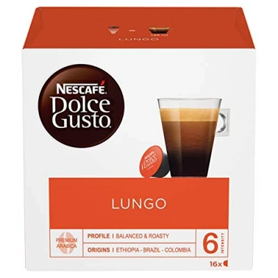 Image of NESCAFÉ Dolce Gusto Lungo Coffee Pods, 16 Capsules (Pack of 3, Total 48 Capsules, Servings)
