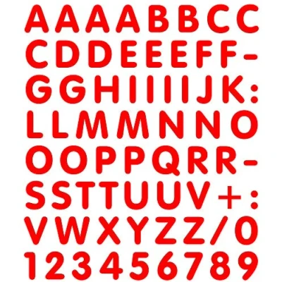 Image of Quattroerre Letter and Number Kit Stickers, Red