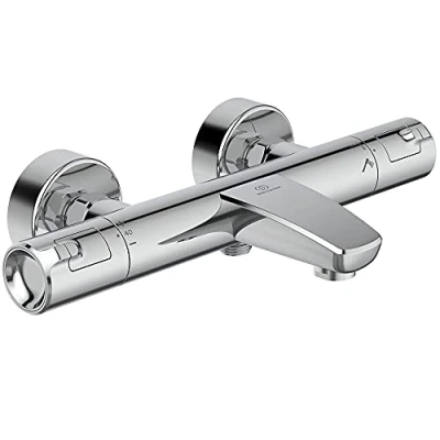 Image of Ideal Standard Ceratherm T50 Exposed Thermostatic Wall Mounted Bath Shower Mixer, Chrome