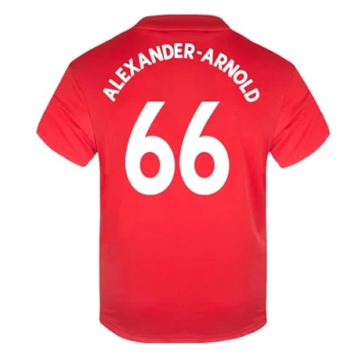 Image of Liverpool FC Boys Alexander Arnold 66 Poly T Shirt Red White 6 7 Years
