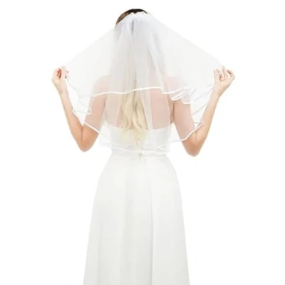 Image of SUNHUITOY Bridal Veil White Wedding Veils Women&#039;s Short Tulle with Comb for Brides Shower Bachelorette Hen Party Halloween Costume Girls First Communion (Ivory)