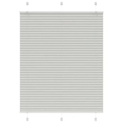Image of vidaxl pleated blind light grey polyester 105x150 cm elegant privacy &amp; sun protection window treatment