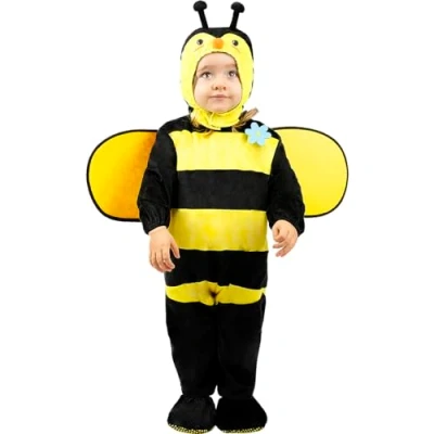 Image of Funidelia Bee Costume for Babies baby Animals, Insects, Bug, Bees Costumes kids, accessory fancy dress &amp; props Halloween, carnival parties Size 12 24 months Yellow
