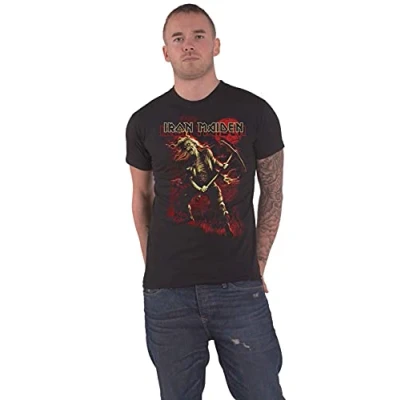 Image of Rockoff Trade Men&#039;s Iron Maiden Benjamin Breeg Red Graphic T Shirt, Black, Large