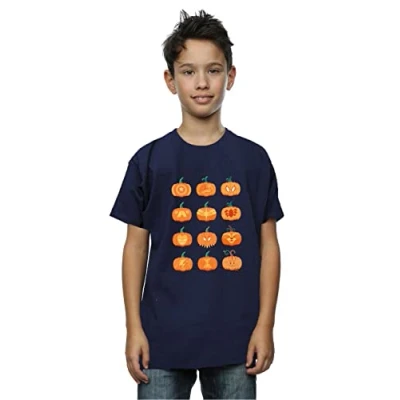Image of Marvel Boys Avengers Halloween Pumpkin T Shirt Navy Blue 12 13 Years