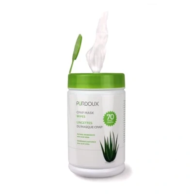 Image of Purdoux PÜRDOUX™ CPAP Mask Wipes, Aloe Vera, Canister of 70 wet wipes