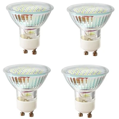 Image of LED GU10 Light Bulbs Cool White 6000 K 2.5 W 270 lm AC 220 V SMD Spotlight 120 Glass with Protective Set of 4