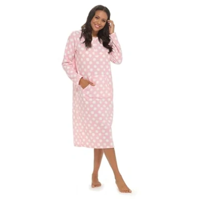 Image of Undercover Ladies Polar Fleece Nightie LN421 Pink/White Spot 18 20