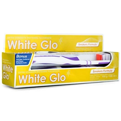 Image of WHITE GLO Smokers Formula WHITENING Toothpaste 100 ML 2 Packs
