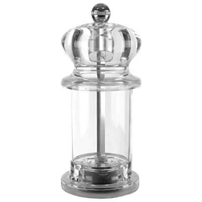 Image of Olympia Acrylic Pepper Mill Kitchen Tool Spice Grinder Shaker,Silver,135mm 135X61mm
