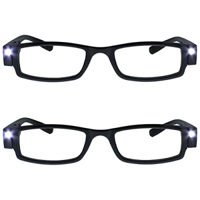 Image of The Reading Glasses Company 2 Pack Illuminated LED Night Time Light Readers Mens Womens Black LL1 1 +3.50