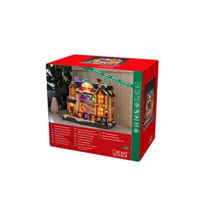 Image of Konstsmide Christmas Lights Candy Factory Scene LED Scene/Sixteen LEDs/Transformer Operation/Optional Eight Song Music Function / 30cm Wide 26.5cm High