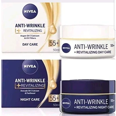 Image of Pack of 2 NIVEA anti wrinkle + Revitalizing Day Night Cream
