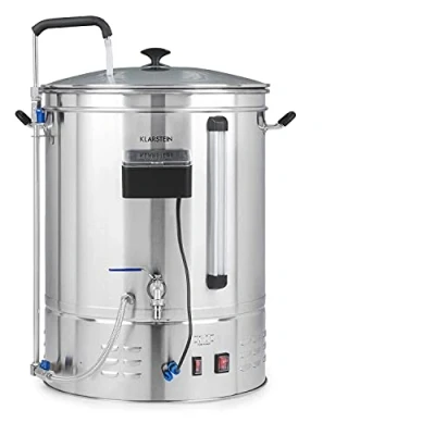 Image of Klarstein Brauheld Pro Mash Kettle Beer Brewing System, Volume: 70 litres, 100 3300 W, MemoryBrew: 11 Programmable Steps, Timer, 30 C, Anti Burn Circulation, Material: Stainless Steel