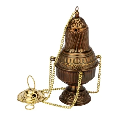 Image of NKlaus 15016 Incense Burner Antique Brass 18 x 9 cm