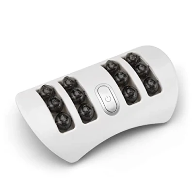 Image of Well Being Dual Foot Massager Double Massage Pad Manual Rotating Nodes with Battery Operated Vibration