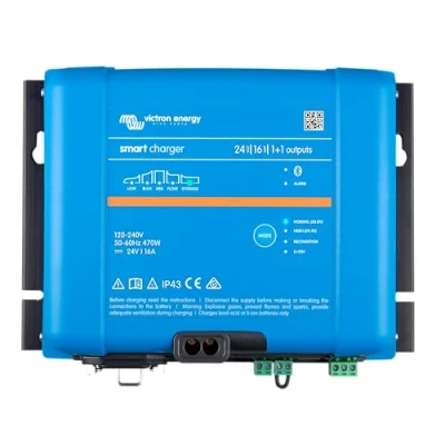 Image of Victron Energy Smart IP43 24 Volt 16 amp 230V (1+1) Output Battery Charger, Bluetooth