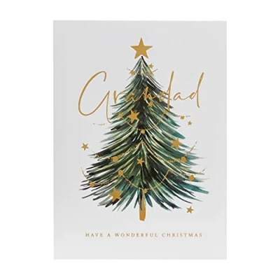 Image of UK Greetings Christmas Card for Grandad Green Tree Design