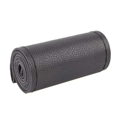 Image of DIY Steering Wheel Covers Made of Soft Leather on the Car with Needle and Thread Interior Accessories Black