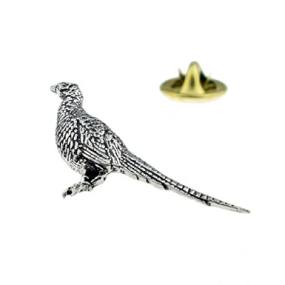 Image of GTR B16 STANDING PHEASANT Bird English Pewter Lapel Pin Badge XTSPBB16