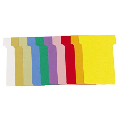 Image of Exacompta Ref 57745E T Shaped Record Cards 60 x 85mm in Size, 165gsm Hard Cardboard, Dispenser Provided for Protection &amp; Easy Removal Assorted Colours (Pack of 100)