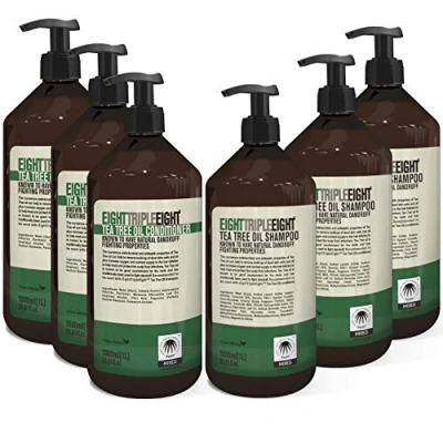 Image of Eight Triple Tea Tree Oil Hair Care Set 3x Shampoo &amp; Conditioner 1 Litre
