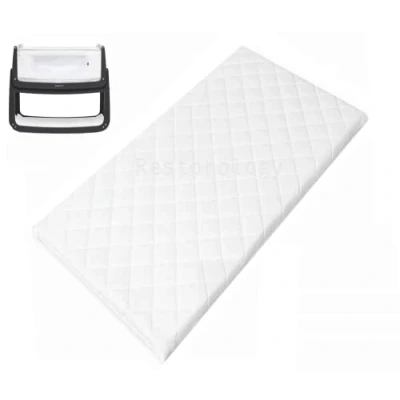 Image of SnuzPod 4 Baby Crib Mattress Extra Thick &amp; Soft Foam With Antibacterial Removable Cover, Expert Recommended Support for Newborns, White Size : 36.5 cm x 80.5