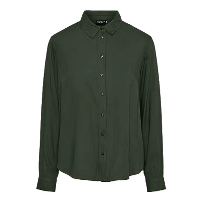 Image of PIECES Women&#039;s Pcnova LS Shirt Noos Bc Blouse, Green (Duffel Bag), Large