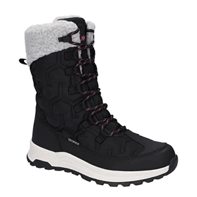 Image of Hi Tec Women&#039;s Sophia WP Snow Boot, Black/Festival/Fuchsia, 8 UK