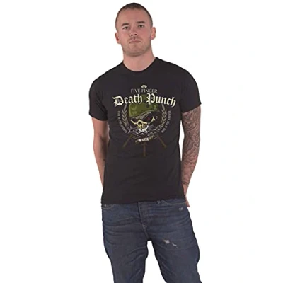 Image of Five Finger Death Punch T Shirt War Head Band Logo Official Mens Black XXL