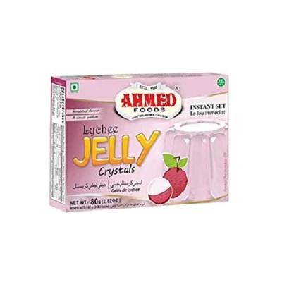 Image of Ahmed Food Jelly Crystal Creme Vegetarian Halal Flavour Lychee 80g